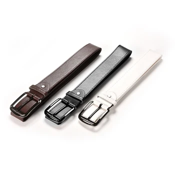 

Men's Belt Black Pu Leather Metal Buckle Casual Belts For Men's Gift