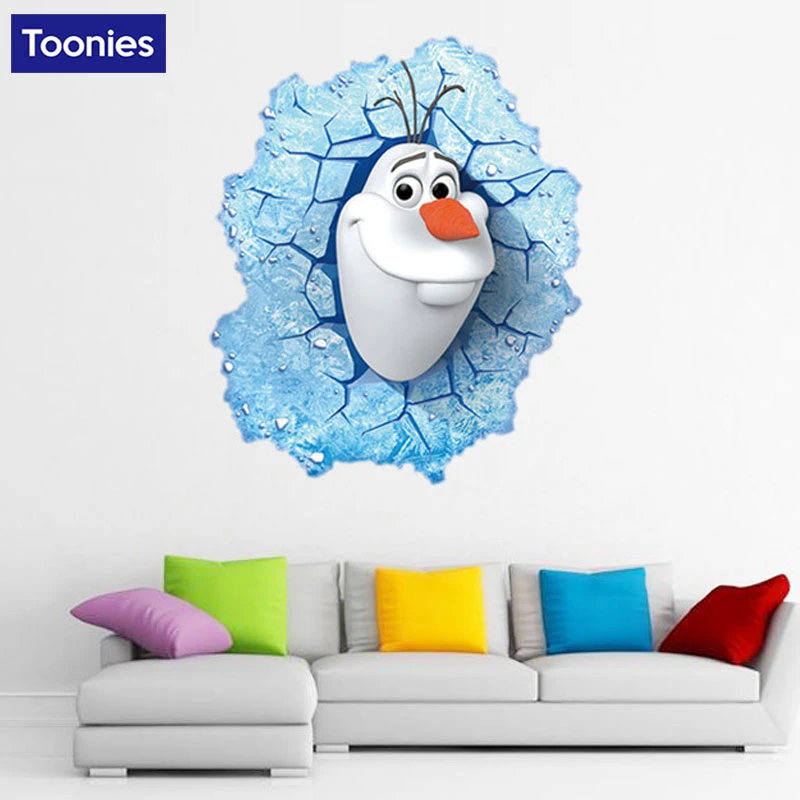 3d Wall Sticker For Kids Room Cartoon Baby Diy Fridge Door Wall Decals Sticker Poster Art Frozen Olaf Mural Home Decoration Wall Adhesive Wall Stickers Fishwall Sticker Manufacturer Aliexpress