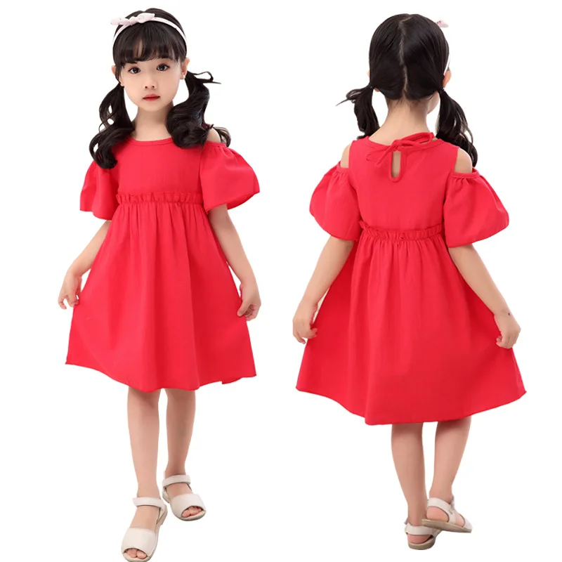 

2019 New Baby Girls Dress Summer Off Shoulder Princess Dress Children Clothes 3 4 5 6 7 Years Girls Costume Kids Summer Dresses