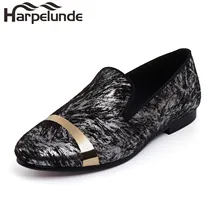 Harpelunde Men Dress Formal Shoes Printed Velvet Loafer With Gold Plate Size 6 To 14 Harpelunde Men Dress Formal Shoes Printed Velvet Loafer With Gold Plate Size 6 To 14