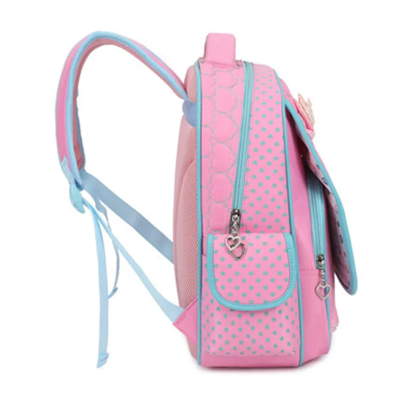 Прекрасные милые лук украшения мультфильм девочек детей школьного рюкзака нейлона высокой плотности школьная сумка Детский рюкзак на молнии