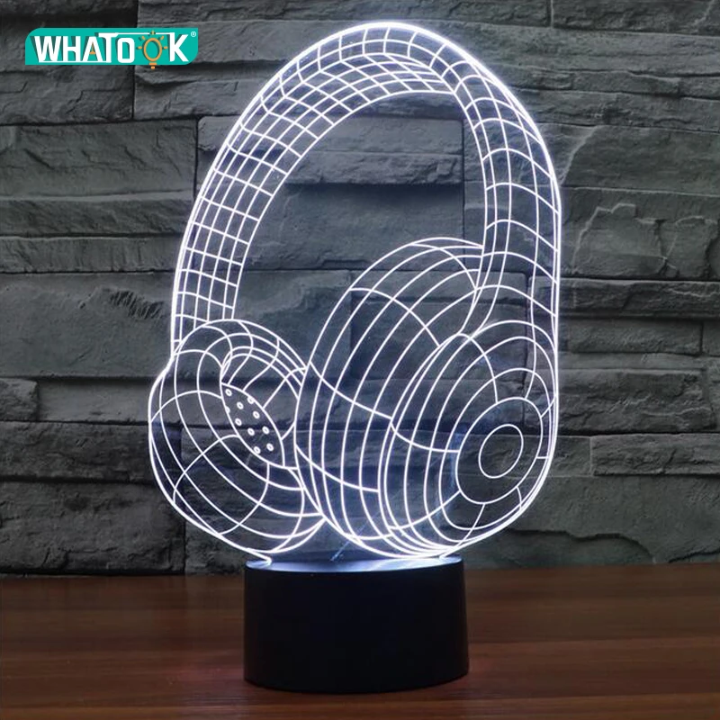 

Magic 3D Bulb Night Light Lampada LED Gradient Headphone Earphone Shape Table Desk Lamp Home Decor Nightlight for Children Gift