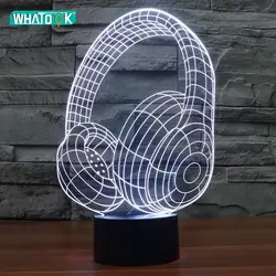 Magic 3D лампа дневного света лампасветодиодный да LED градиент наушники Форма Настольная лампа домашний декор ночник для детский подарок