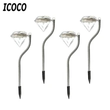 ICOCO 4 шт./компл. Алмазная форма светодиодный светильник на солнечных батареях уличные газонные фонари для пешеходного пути садовая Вилла украшение для 11,11