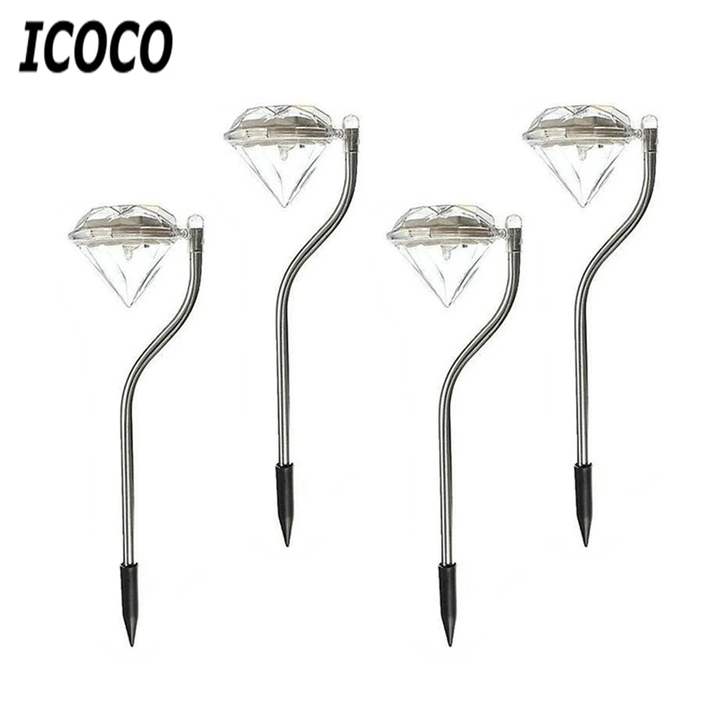 ICOCO 4 шт./компл. светодиодный светильник на солнечных батареях с алмазной формой