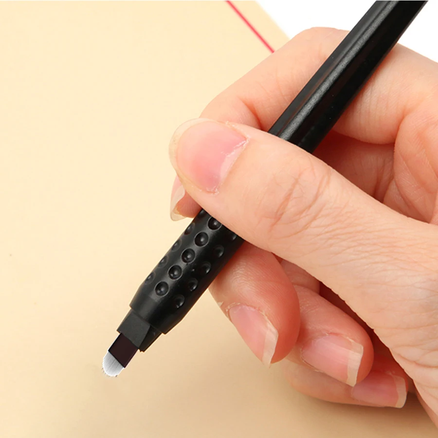10 шт одноразовая ручка для татуажа 18 U с черным губчатым кольцом микроблейдинг ручка с Lamina Tebori 18U Flex карандаш для бровей для губ