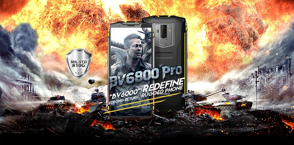 Blackview BV6800 Pro смартфон 5,7 "IP68 Водонепроницаемый MT6750T Octa Core 4 Гб + 64 Гб 6580 мАч Батарея Беспроводной зарядка NFC для мобильного телефона