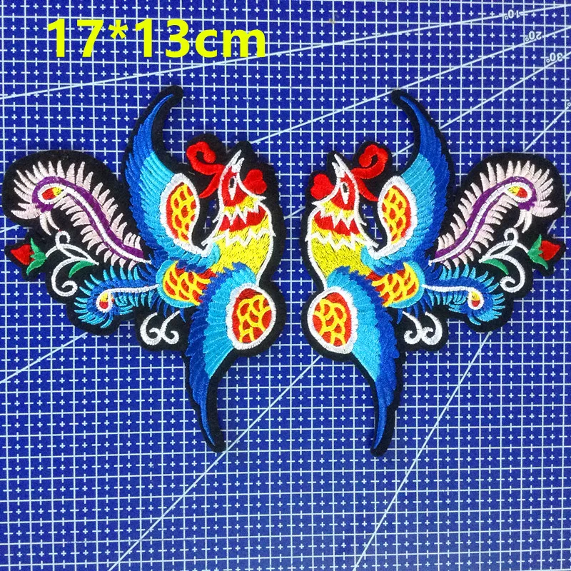

17*13cm luxurious phoenix pattern embroidery iron-on mirrored patch,embroidery Phoenix patch,LY0810A