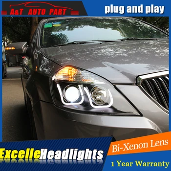 

front light car Styling LED Head Lamp for Buick Excelle led headlights 2008-2016 H7 hid Bi-Xenon Lens angel eye low beam
