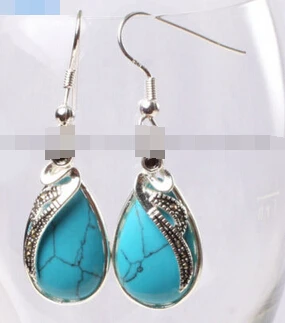 

ry00882 14x30mm Drip Beads Marcasite Silver Earrings Fashion Jewelry