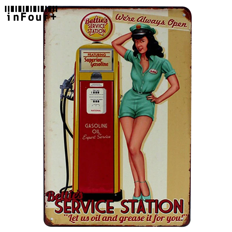 

Best Service Station Bar Pub Wall Decor Metal Sign Vintage Home Decor Tin Sign Retro Metal Plaque Cool Metal Plate Metal Poster