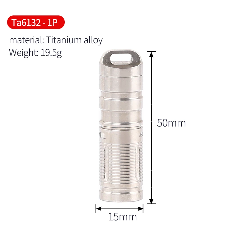 Tiartisan открытый титановый сплав фонарик USB зарядка мини EDC маленькая ручная электрическая домашняя походная портативная водонепроницаемая лампа - Цвет: Ta6132P