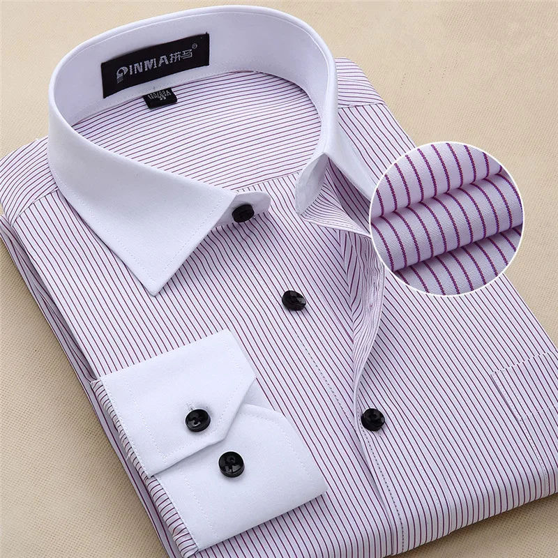 2019 Grande Taille Mode Blanc Col Rayé Hommes Chemises Marque Design Chemise Homme De Haute Qualité Coton D Affaires Chemise Aliexpress