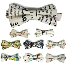 Новинка; Милый хлопковый галстук-бабочка ручной работы с буквенным принтом для милых мальчиков и девочек