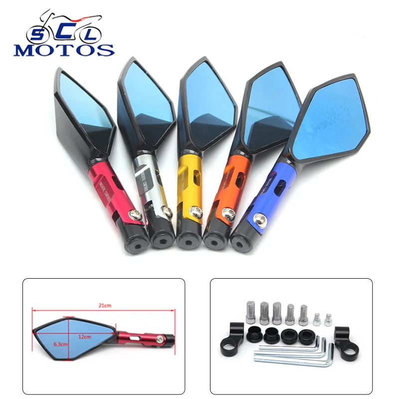 Sclmotos Aluminum Cnc Motorcycle Rear Side Mirrors Handle Bar End