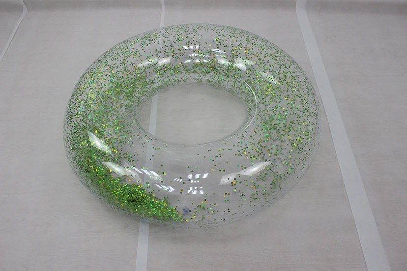 110 см голографические блестки гигантский надувной бассейн кольцо конфетти блеск плавательный круг бассейна летние пляжные воды игрушка