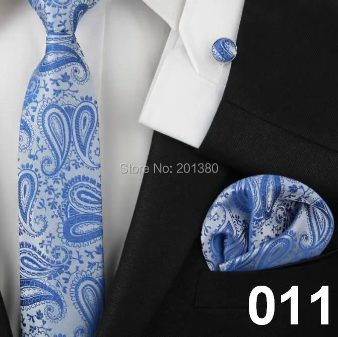  2019 Silk Neck tie set ties for men necktie Cufflinks pocket squares