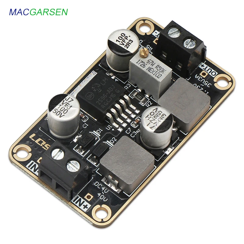 

MACGARSEN DC Buck Power Supply Module 4V-40V to 1.23-35V 3A Adjustable Step-Down Voltage Converter Transformer With Cover