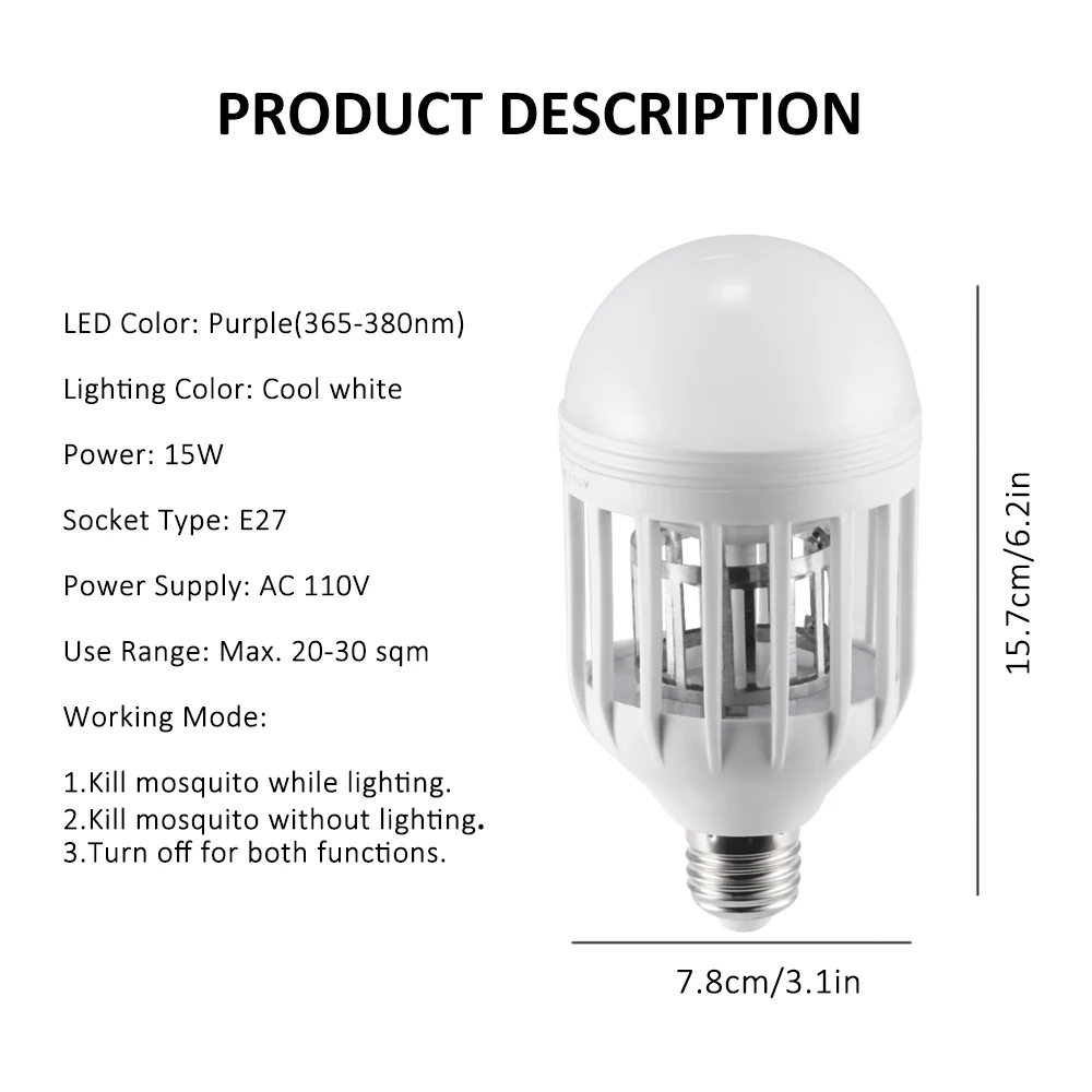 2 в 1 Mosquito Убийца лампы светодиодный ночник бытовой E27 Электрический ловушка света парниковых 110 В Zapper Anti Mosquito отпугиватель