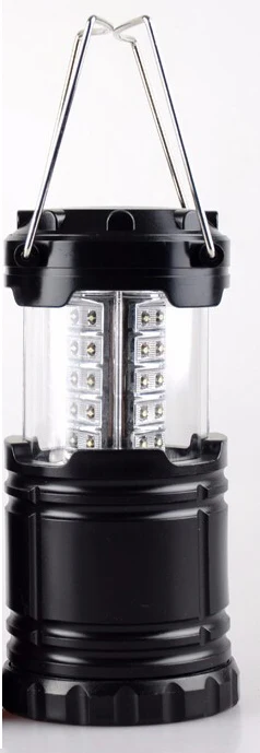 Складной 30 светодиодный легкий портативный фонарь для кемпинга, подвесной фонарь для палатки, фонарик для чрезвычайных ситуаций, для Походов, Кемпинга - Мощность в ваттах: Black