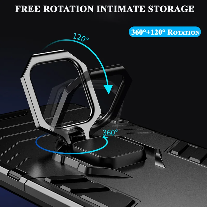 Shockproof Case For iPhone XS Max X XR 8 Plus 7 6s 6 5 5s SE Cover Case 3D Iron Man Finger Ring Armor Holder Phone Back Coque