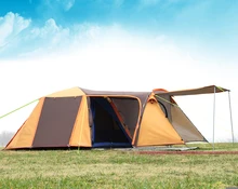 One hall one bedroom 3-4person use double layer ultralarge big space waterproof anti-UV camping tent