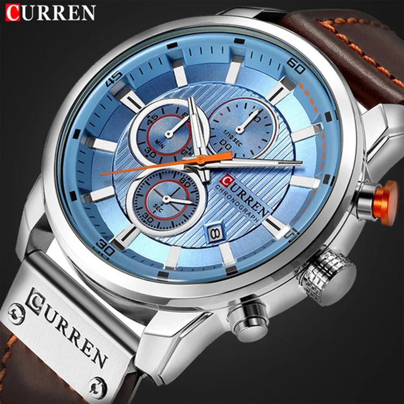 

Curren Watch Top Brand Man Watches with Chronograph Sport Waterproof Clock Man Watches Military Luxury men's Watch Analog Quartz