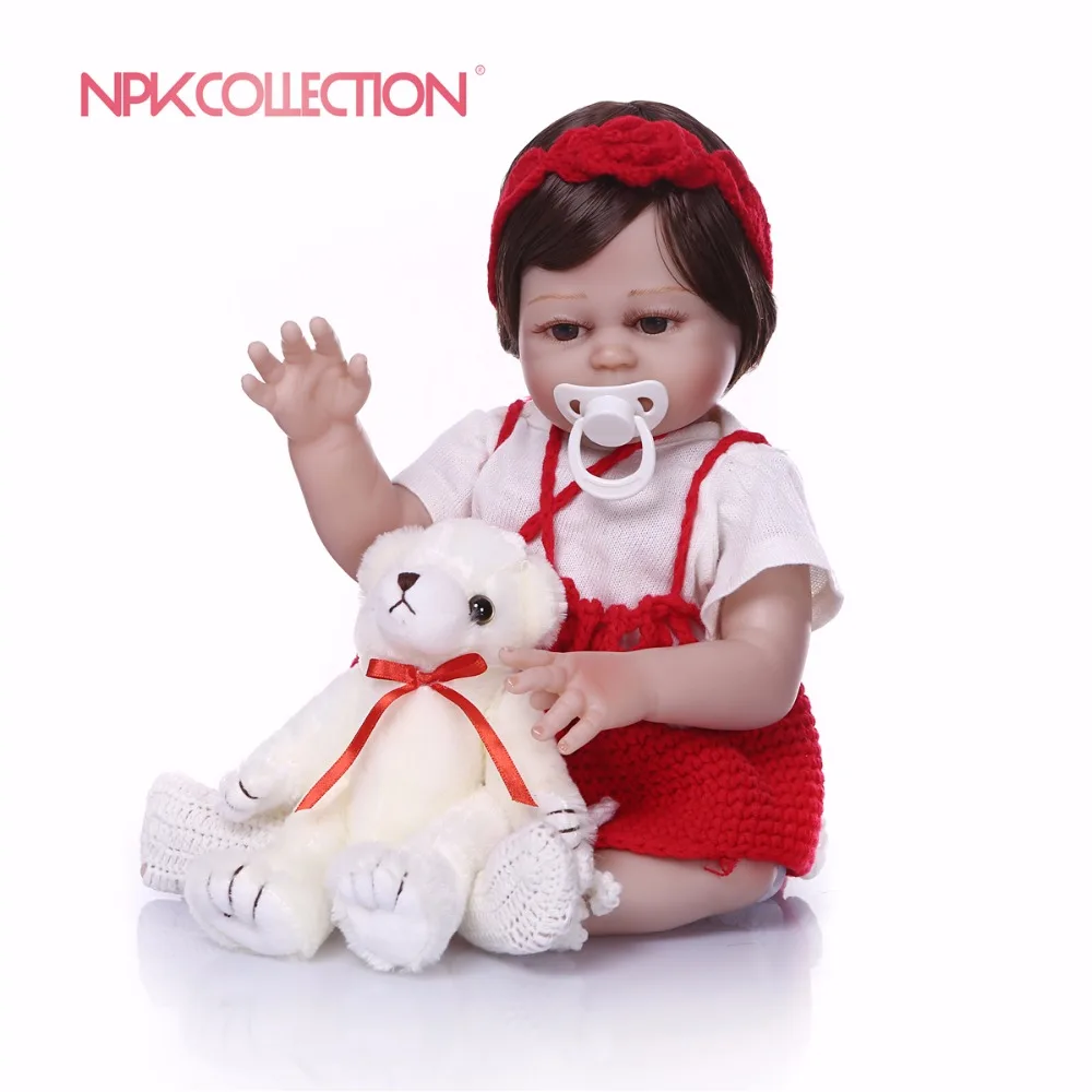 NPK 46 см красные куклы reborn мягкий силиконовый детский куклы Bebe Принцесса reborn bonecas красивая одежда жирафа плюшевая кукла в подарок детские игрушки
