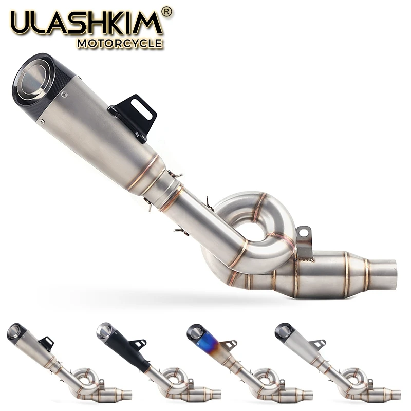 

Motorcycle Full System Exhaust Muffler Escape Middle Link Contact Pipe Slip On For Kawasaki Z800 2012-2016