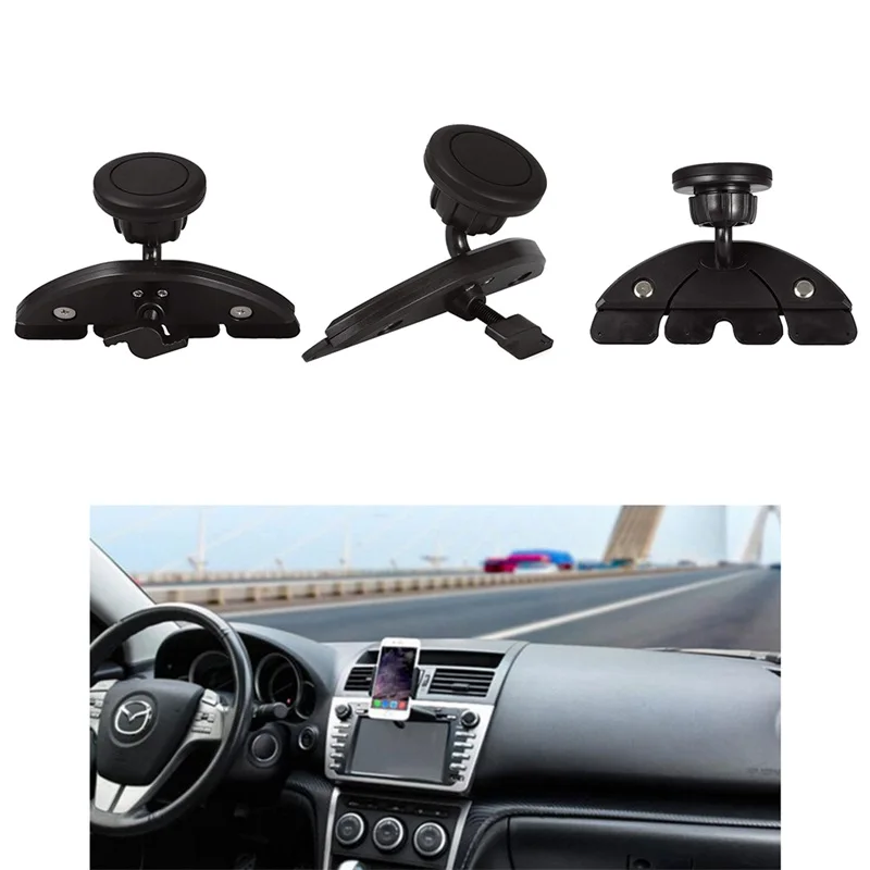 

Car Phone Holder Navigation Stand Smartphones Lazy Stent Universal 360 Rotating Magnet Grip Magic CD Slot Car Mount Holder