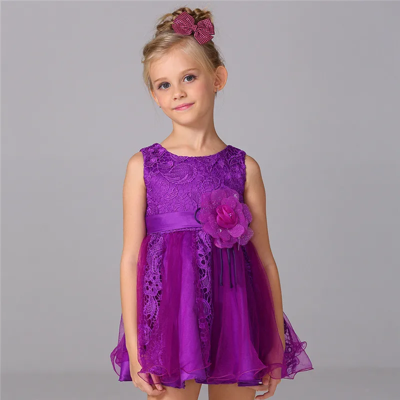 

Flowers Tutu Dress For Girl Wedding Party Sleeveless Xmas Princess Baby Girl Dress Kids Prom Gown Child Dresses Girl Clothes