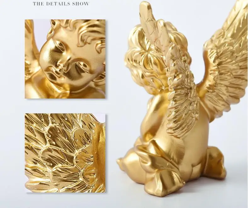 Украшение ангела Амура из белого золота, европейские украшения, скульптура ангела, аксессуары для домашнего декора, свадебные подарки 05500