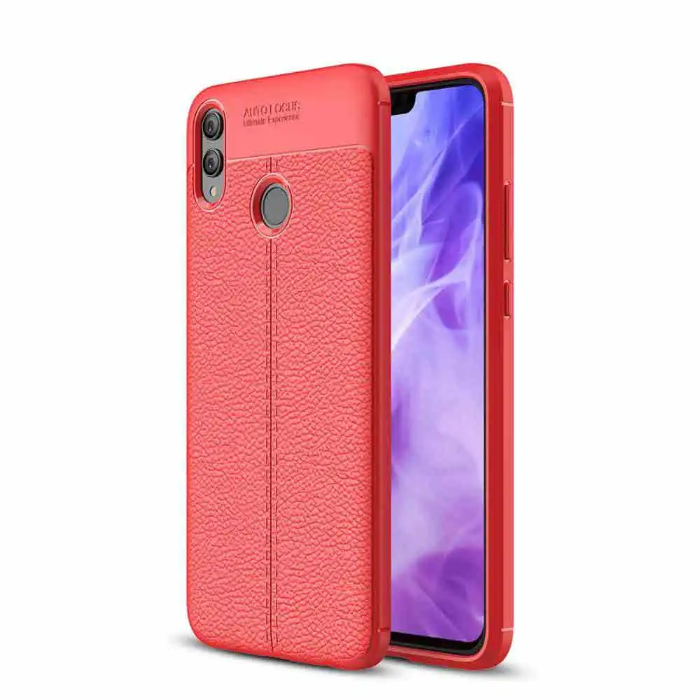 Чехол для телефона для Xiaomi Redmi Note 8 Pro Чехол с кожаной текстурой ТПУ Мягкий защитный бампер резиновый чехол для Xiaomi Redmi Note 8 7 - Цвет: Красный