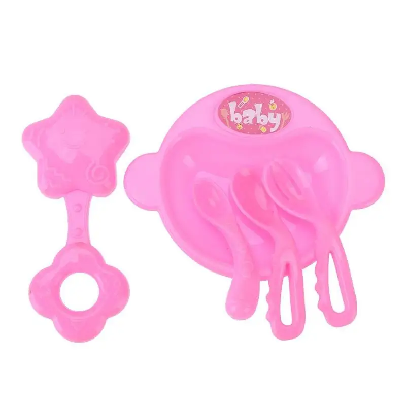 5pcs/set Plastic Dining Table Toys Kids Playing House Toy Food Kitchen