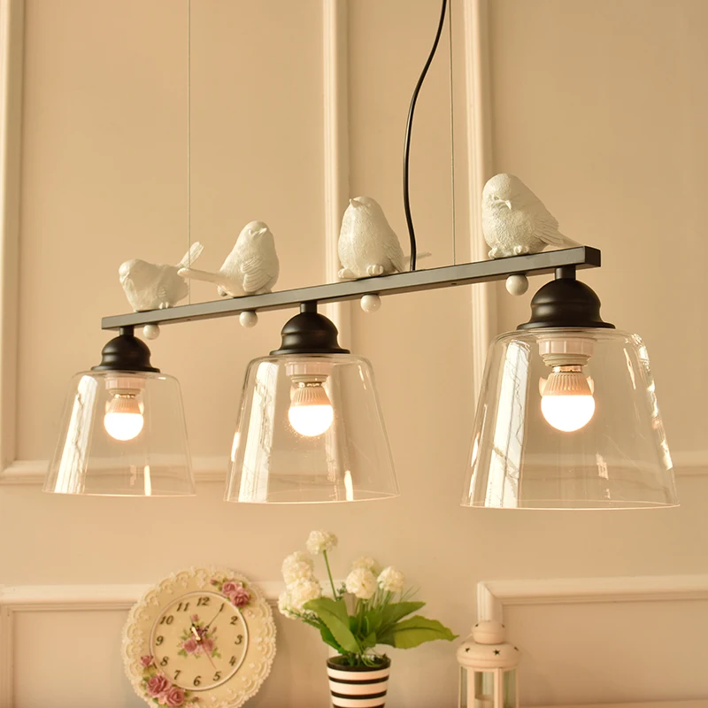 

Led bird style chandelier North American style simple living room bedroom creative light personalized art decoration restaurant