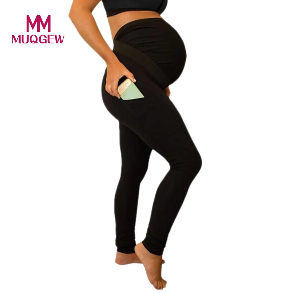 

maternity leggings for pregnant women Solid Women's Maternity Leggings Seamless Yoga Pants Stretch Pregnancy Trousers#G8