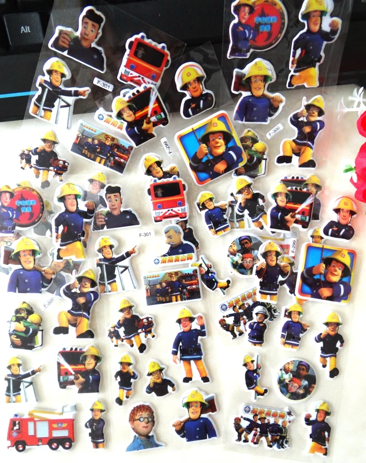 venom toys 6pcs 17cm 3kinds Cartoon anime fireman Sam bear bubble sticker for kids education  toy goku toys