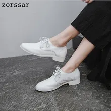 Zorssar/женские оксфорды из натуральной кожи; повседневные Мокасины; мягкая женская обувь с круглым носком; женская обувь на плоской подошве