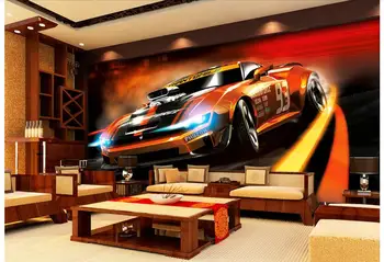 

3d room wallpaper custom photo non-woven mural picture wall sticker The dynamic sports car painting wallpaper for walls 3d