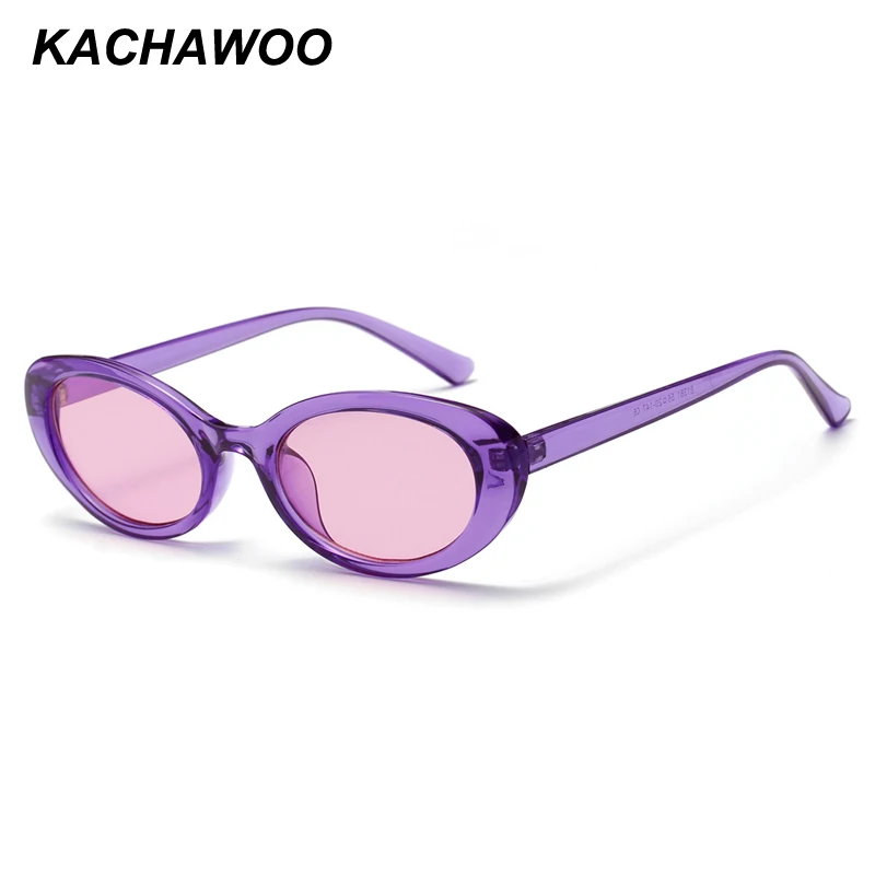 Kachawoo женские Овальные Солнцезащитные очки лето карамельный цвет фиолетовый синий оранжевый ретро солнцезащитные очки Женские аксессуары UV400