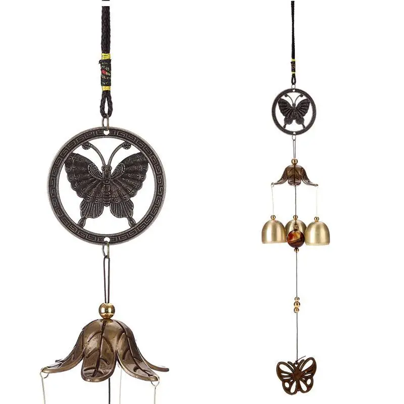 WINOMO, Ретро Медный колокольчик, металлические ветряные колокольчики в стиле бабочки для патио, крыльца, сада, заднего двора