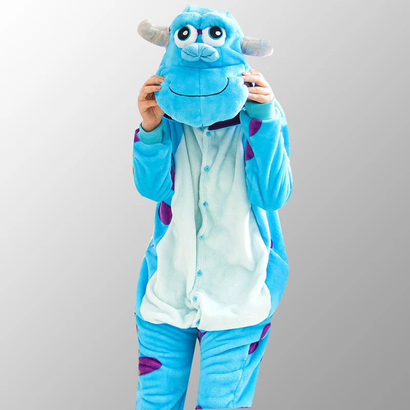 

Children Blue Bull Pajamas Sets Boys Girls Winter Flannel Animal Cosplay Onesie Kids Sleepwear Christmas Pajamas