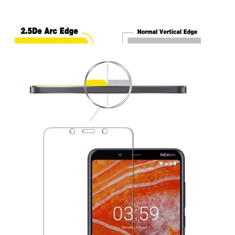 Закаленное стекло для Nokia 3,1 Plus 5,1 Plus 6,1 Plus Защитное стекло для экрана 9H закаленное стекло для Nokia X6 X5 защитная пленка