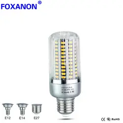 Foxanon светодиодные лампы 85-265 В E27 E14 E12 светодиодов 25 Вт 20 Вт 15 Вт 10 Вт 5 вт светодиодные лампы 5736 светодиодное освещение мозоли лампада