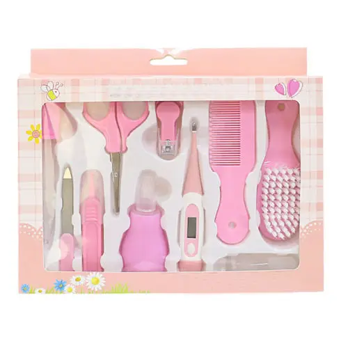 10 шт., детский набор для ухода за волосами для ногтей, ролевые игры, игрушки для красоты, модный термометр для ухода за волосами, набор кистей - Цвет: Розовый