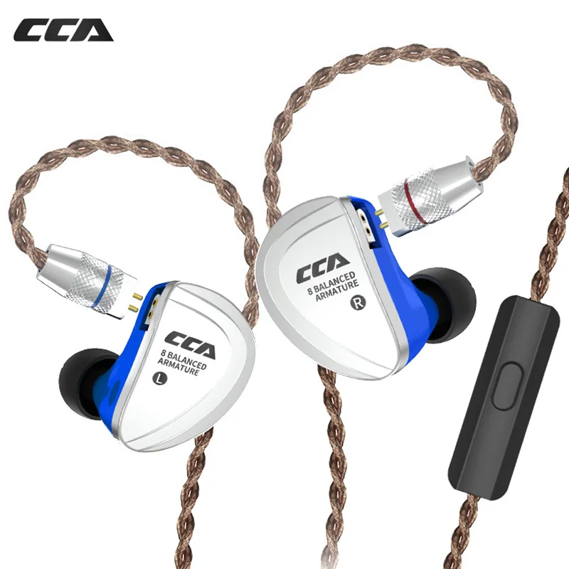 

CCA C16 8BA Drive Units In Ear Earphone Wired Headset 8 Balanced Armature Sport Headphone With Microphone Detachable 2PIN Cable
