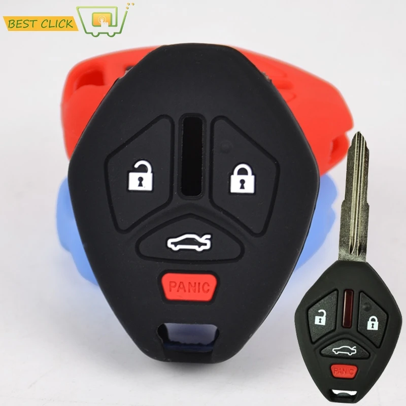 

4 Button Silicone Remote Key Cover Case Skin Fit For Mitsubishi Lancer Evo Outlander Galant Asx 380 Endeavor Mirage Fob Shell