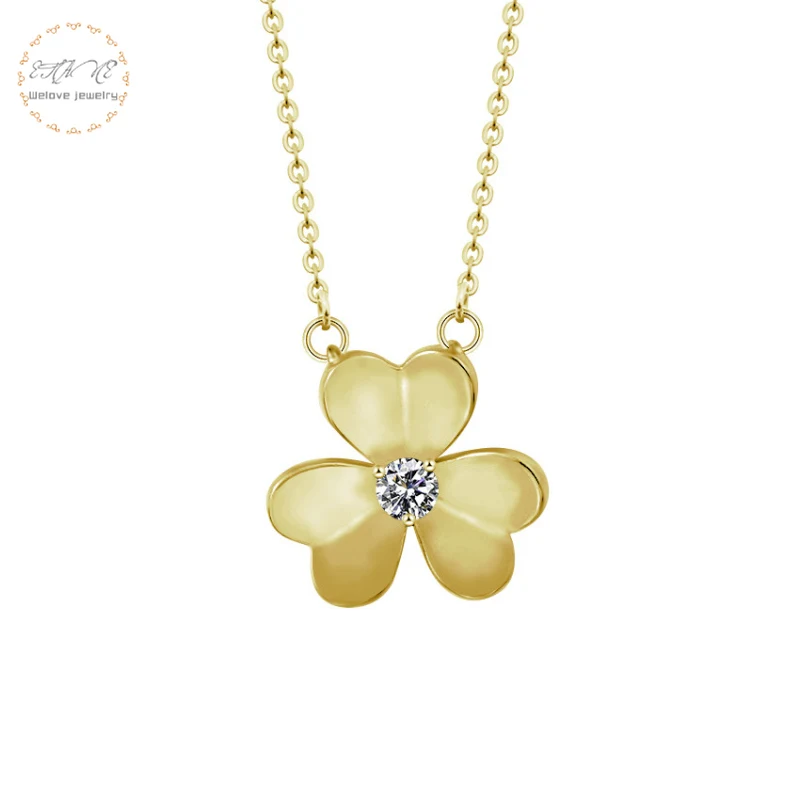 

Lucky Three Leaf Clover Necklace For Women Elegant Irish Shamrock Jewelry Stainless Steel Chain Saint Patrick Day Gift