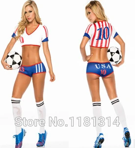 Еврокубок фантазия Футбол костюм Футбол детские, футбол сексуальная девушка Шорты Болельщицы команды комплекты спортивные костюмы 11 стран - Цвет: America