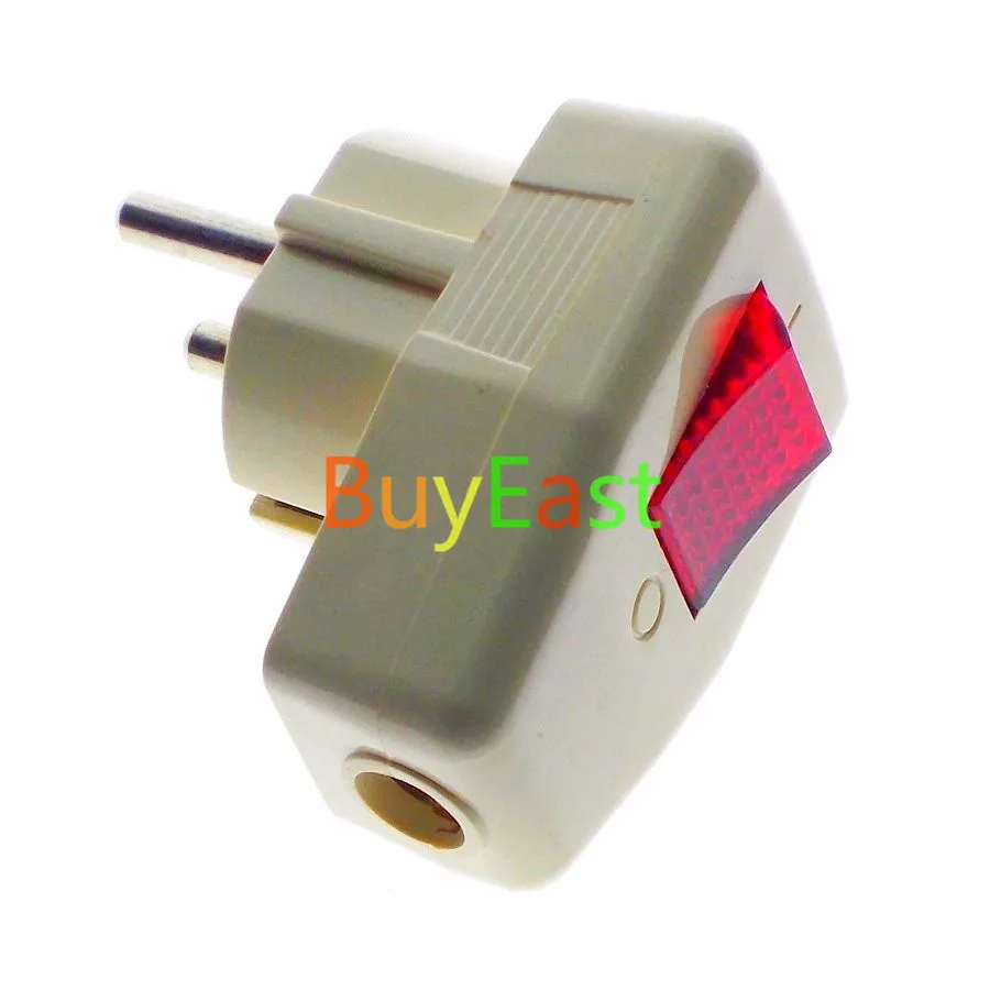 

EU Schuko German Russian Rewireable Power Plug CEE 7/4 Standard 250V 16A W/ light Indicator Switch